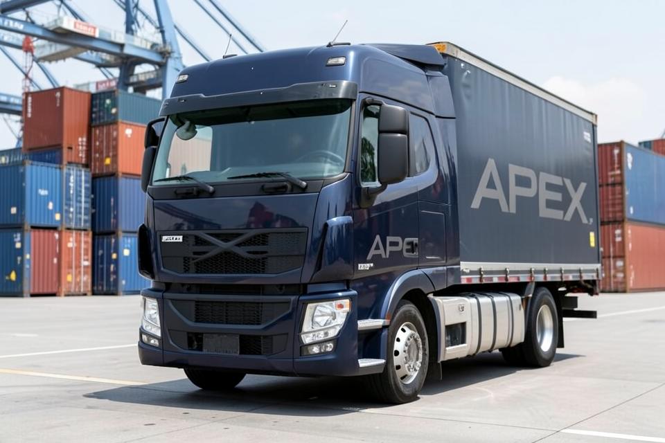 Apex freight truck at a container terminal
