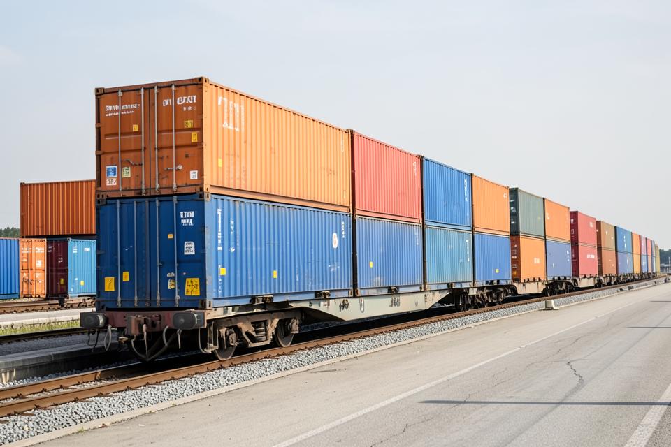 Intermodal container freight train